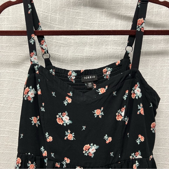 Torrid Black Floral Challis Dress - Plus Size 00 - Picture 7 of 10